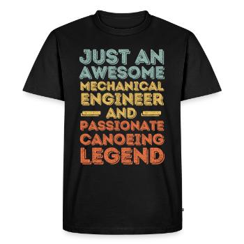 Ingénieur Mécanique Canot rétro - T-shirt Premium bio Homme - noir - Devant - Nico (187cm)