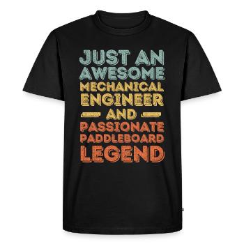Mechanical Engineer Paddleboard retro - Men's Premium Organic T-Shirt - black - Front - Nico (187cm)