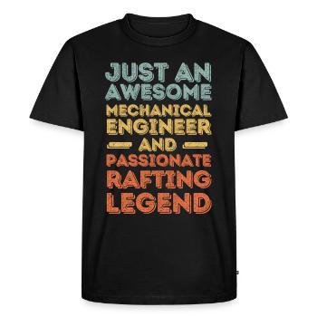 Ingénieur Mécanique Rafting rétro - T-shirt Premium bio Homme - noir - Devant - Nico (187cm)