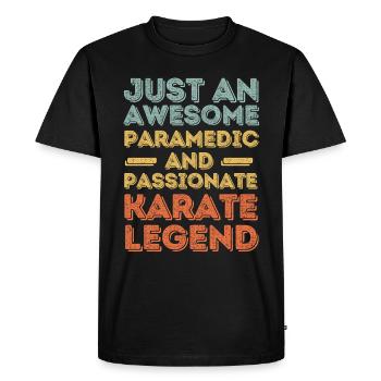 Paramedic Karate retro - Men's Premium Organic T-Shirt - black - Front - Nico (187cm)