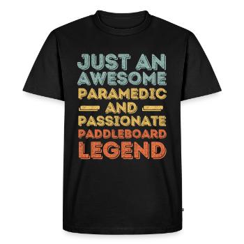 Paramedic Paddleboard retro - Men's Premium Organic T-Shirt - black - Front - Nico (187cm)