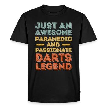 Paramedic Darts rétro - T-shirt Premium bio Homme - noir - Devant - Nico (187cm)