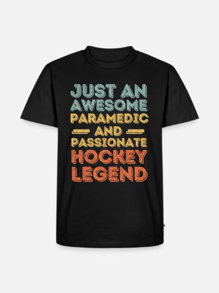 Paramedic Hockey retro - Men's Premium Organic T-Shirt - black