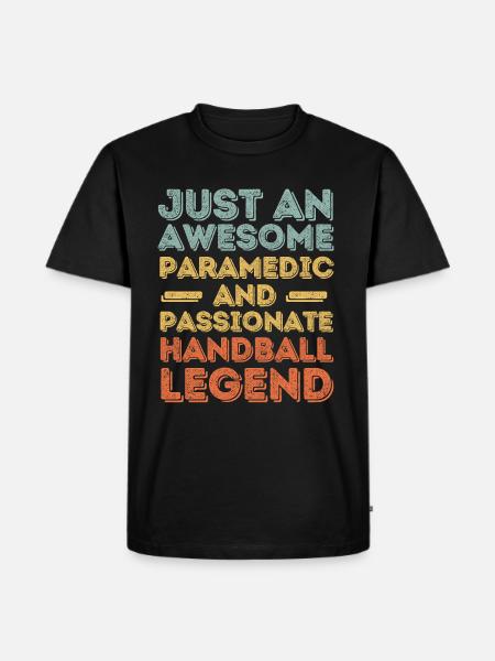 Paramedic Handball retro - Men's Premium Organic T-Shirt - black