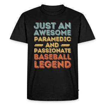 Paramedic Baseball retro - Men's Premium Organic T-Shirt - black - Front - Nico (187cm)