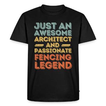 Architect fencing retro - Men's Premium Organic T-Shirt - black - Front - Nico (187cm)
