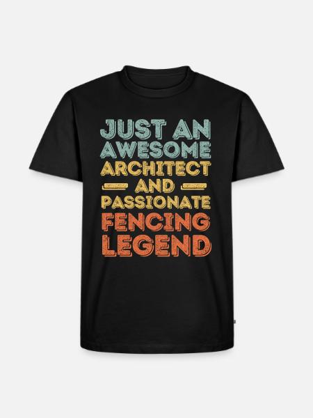 Architect fencing retro - Men's Premium Organic T-Shirt - black