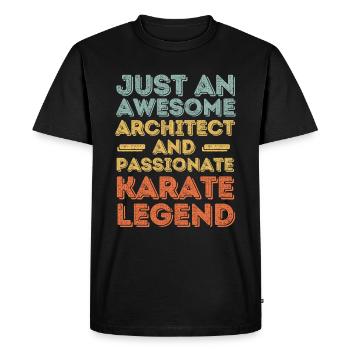 Architect Karate retro - Men's Premium Organic T-Shirt - black - Front - Nico (187cm)