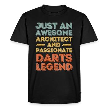 Architecte Darts rétro - T-shirt Premium bio Homme - noir - Devant - Nico (187cm)