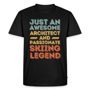 Architecte ski rétro - T-shirt Premium bio Homme - noir - Devant - Nico (187cm)