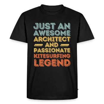 Architecte Kitesurf rétro - T-shirt Premium bio Homme - noir - Devant - Nico (187cm)