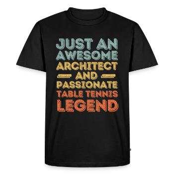 Architecte tennis de table rétro - T-shirt Premium bio Homme - noir - Devant - Nico (187cm)