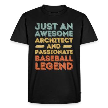 Architect Baseball retro - Men's Premium Organic T-Shirt - black - Front - Nico (187cm)