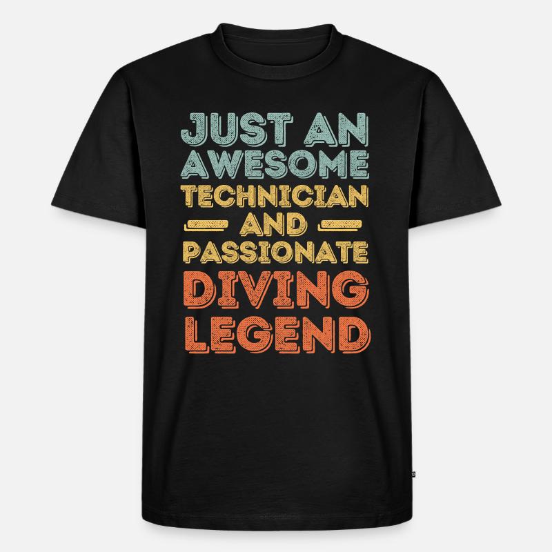 Techniker Tauchen retro - Männer Premium Bio T-Shirt - Schwarz