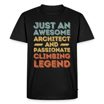 Architect climbing retro - Men's Premium Organic T-Shirt - black - Front - Nico (187cm)