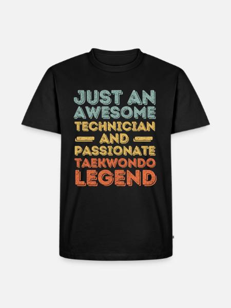 Technicien Taekwondo rétro - T-shirt Premium bio Homme - noir