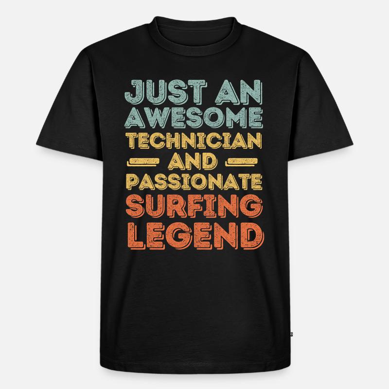 Techniker Surfen retro - Männer Premium Bio T-Shirt - Schwarz