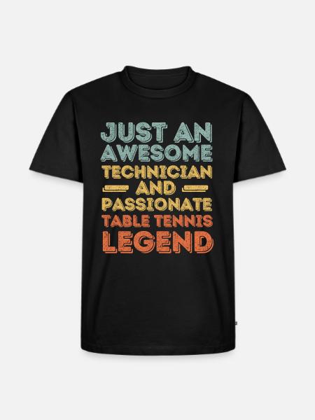 Techniker Tischtennis retro - Männer Premium Bio T-Shirt - Schwarz