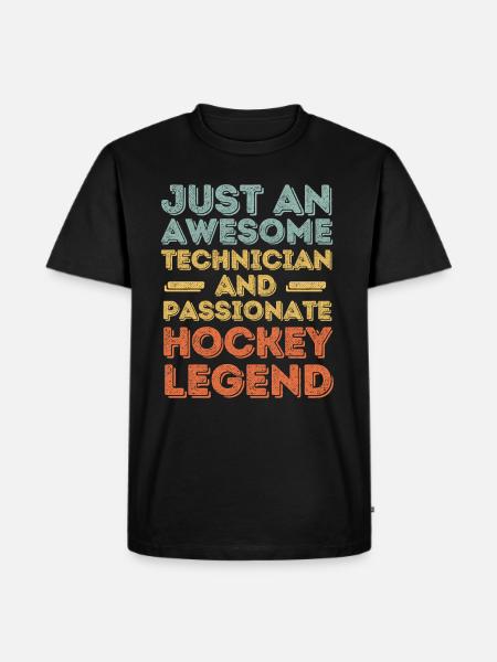 Techniker Hockey retro - Männer Premium Bio T-Shirt - Schwarz