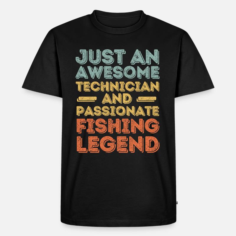 Techniker Angeln retro - Männer Premium Bio T-Shirt - Schwarz