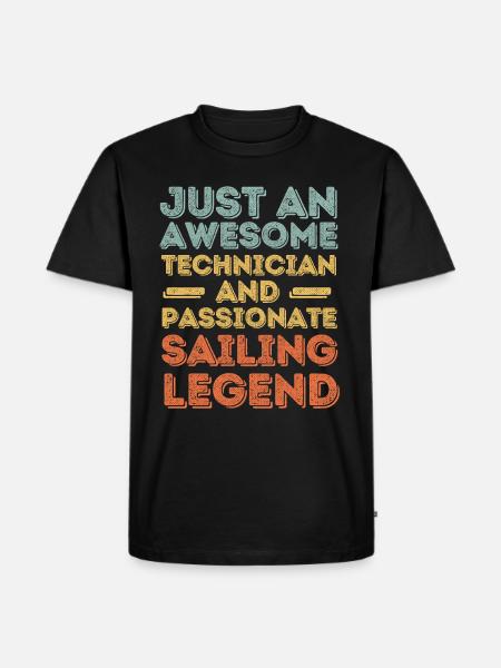 Technician sailing retro - Men's Premium Organic T-Shirt - black