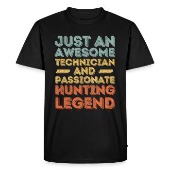 Technicien chasse rétro - T-shirt Premium bio Homme - noir - Devant - Nico (187cm)