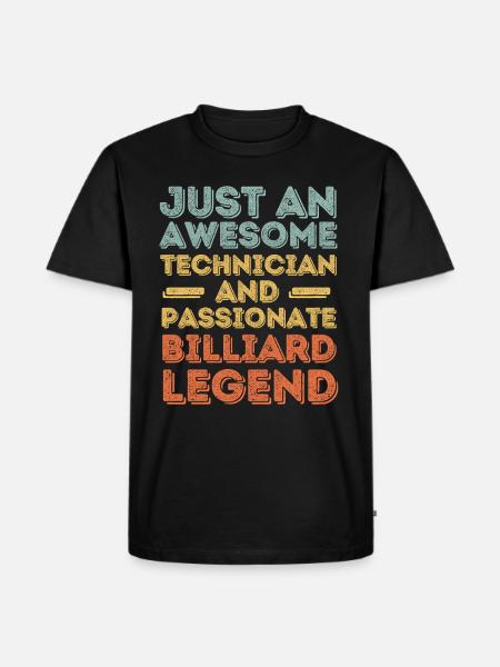 Technicien billard rétro - T-shirt Premium bio Homme - noir