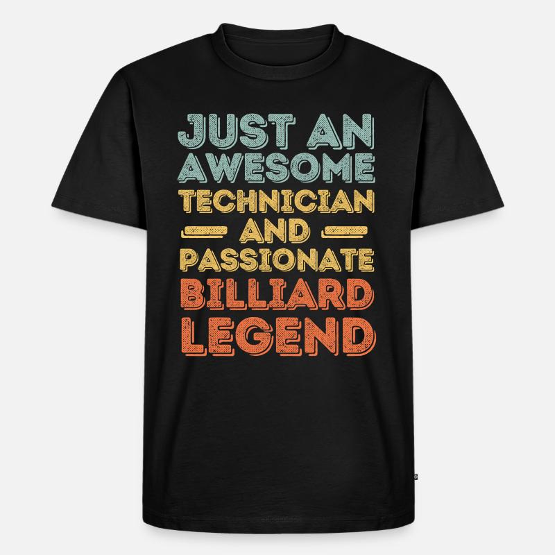 Techniker Billard retro - Männer Premium Bio T-Shirt - Schwarz