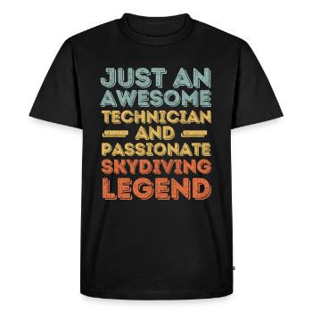 Technician Skydiving retro - Men's Premium Organic T-Shirt - black - Front - Nico (187cm)