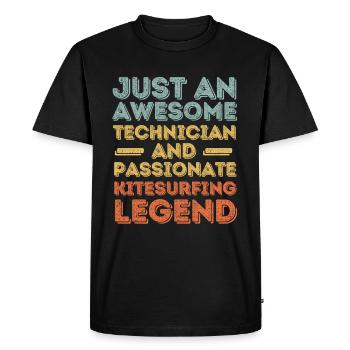 Technicien Kitesurf rétro - T-shirt Premium bio Homme - noir - Devant - Nico (187cm)