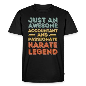 Accountant Karate retro - Men's Premium Organic T-Shirt - black - Front - Nico (187cm)