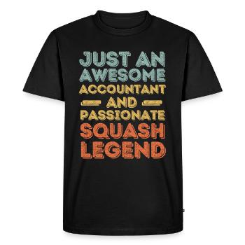 Comptable Squash rétro - T-shirt Premium bio Homme - noir - Devant - Nico (187cm)