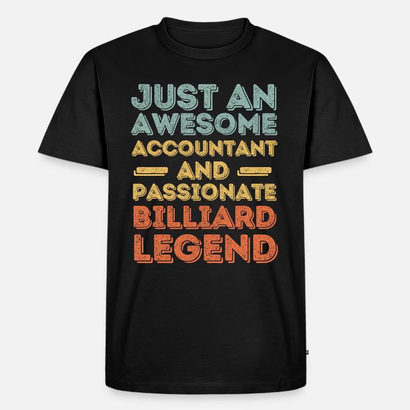 Buchhalter Billard retro - Männer Premium Bio T-Shirt - Schwarz