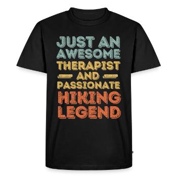 Thérapeute Randonnée rétro - T-shirt Premium bio Homme - noir - Devant - Nico (187cm)