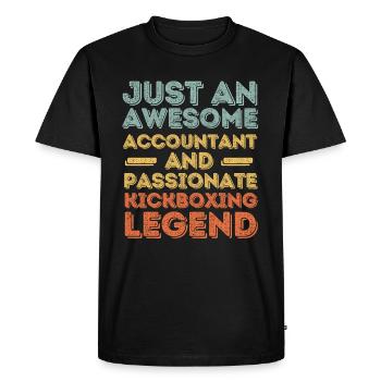Accountant kickboxing retro - Men's Premium Organic T-Shirt - black - Front - Nico (187cm)