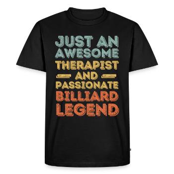 Thérapeute Billard rétro - T-shirt Premium bio Homme - noir - Devant - Nico (187cm)
