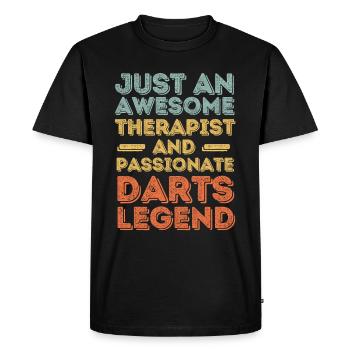 Thérapeute Darts rétro - T-shirt Premium bio Homme - noir - Devant - Nico (187cm)