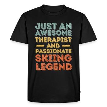Thérapeute Ski rétro - T-shirt Premium bio Homme - noir - Devant - Nico (187cm)