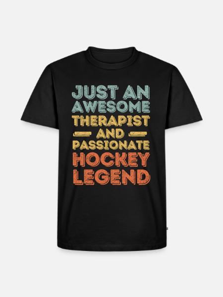 Thérapeute Hockey rétro - T-shirt Premium bio Homme - noir