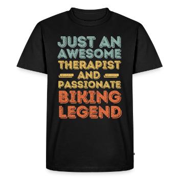 Thérapeute Cyclisme rétro - T-shirt Premium bio Homme - noir - Devant - Nico (187cm)