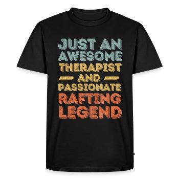 Thérapeute Rafting rétro - T-shirt Premium bio Homme - noir - Devant - Nico (187cm)