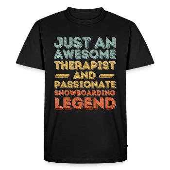Thérapeute Snowboard rétro - T-shirt Premium bio Homme - noir - Devant - Nico (187cm)