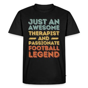 Thérapeute Football rétro - T-shirt Premium bio Homme - noir - Devant - Nico (187cm)