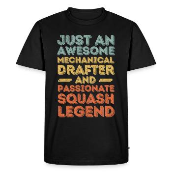 Dessinateur technique Squash rétro - T-shirt Premium bio Homme - noir - Devant - Nico (187cm)