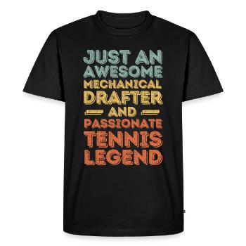 Dessinateur technique Tennis rétro - T-shirt Premium bio Homme - noir - Devant - Nico (187cm)