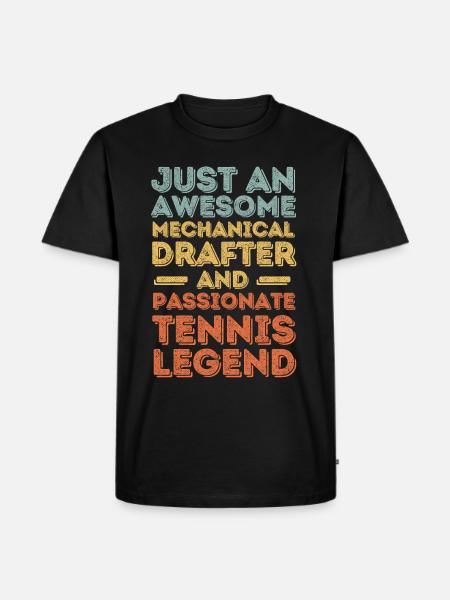Technical draughtsman Tennis retro - Men's Premium Organic T-Shirt - black
