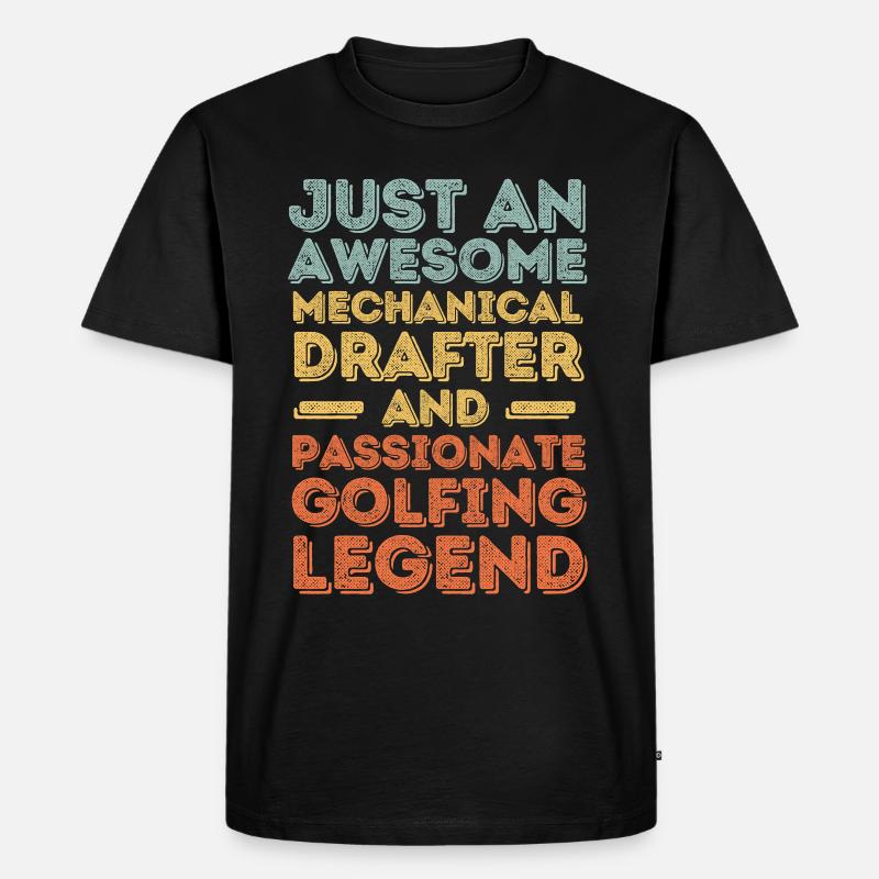 Technischer-Zeichner Golf retro - Männer Premium Bio T-Shirt - Schwarz