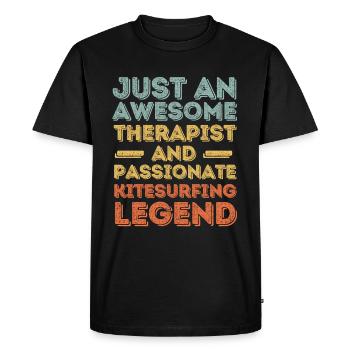 Thérapeute Kitesurf rétro - T-shirt Premium bio Homme - noir - Devant - Nico (187cm)