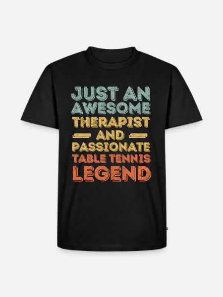 Therapist table tennis retro - Men's Premium Organic T-Shirt - black