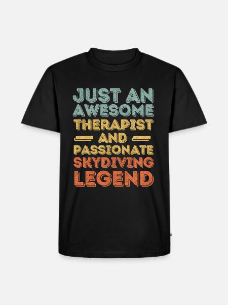 Therapist Skydiving retro - Men's Premium Organic T-Shirt - black